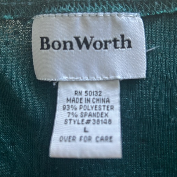 Festive green woman’s top Large Bon Worth - Picture 5 of 6